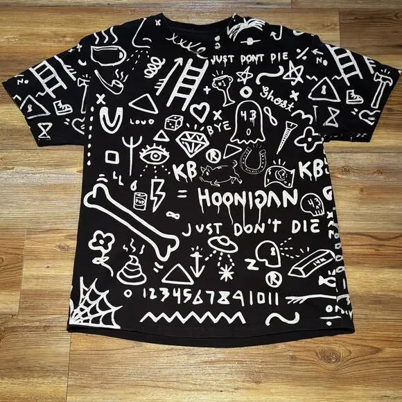 Hoonigan x Trouble Andrew x Ken Block Black Graphic Print T-Shirt XL - Picture 4 of 9